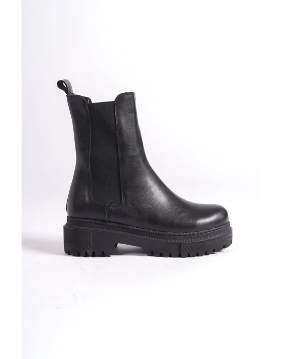 LORA Bağcıksız Lastikli Ortopedik Taban Kadın Bot CST - Siyah