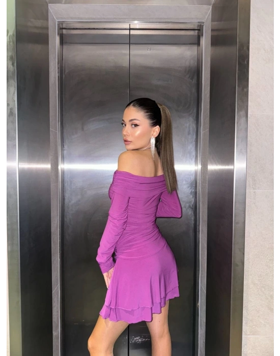 Mını Fırfırlı Elbise - Pembe -