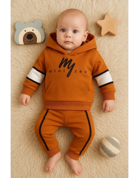 Mini Zeo Desenli Pamuklu 2li Erkek Bebek Takımı