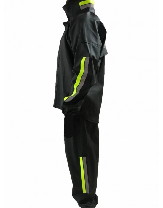 Motorcu Kurye Su Geçirmez Yağmurluk Takım - Siyah -