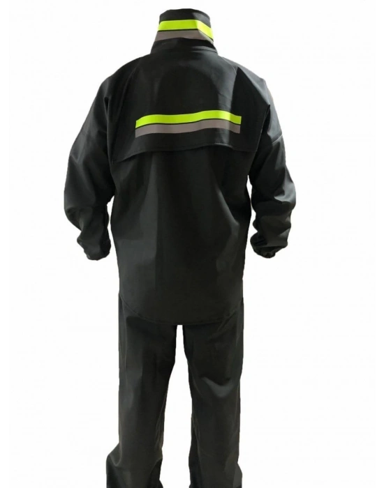 Motorcu Kurye Su Geçirmez Yağmurluk Takım - Siyah -