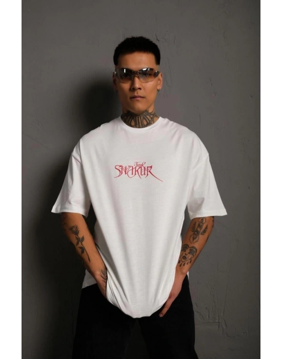 Orijinal :   Oversize Tişört –  Bisiklet Yaka, Ön  Arka Baskılı, Streetwear Tarzı -