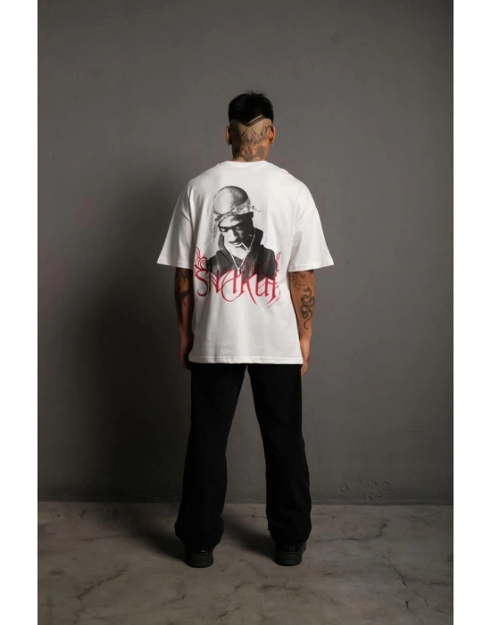 Orijinal :   Oversize Tişört –  Bisiklet Yaka, Ön  Arka Baskılı, Streetwear Tarzı -