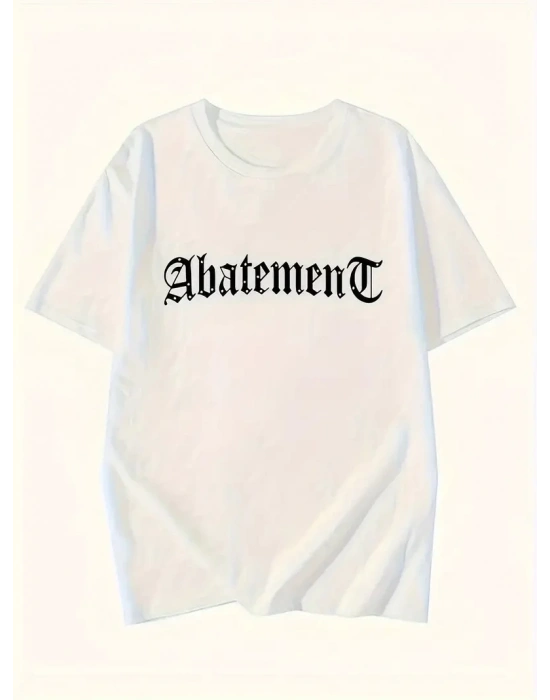 Örümcek Ağı Desenli Baskılı Oversize Bisiklet Yaka T-shirt  - Beyaz -