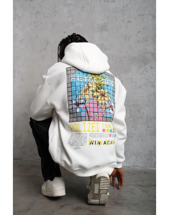 Patel Six Baskılı Kapüşonlu Sweat - Beyaz -