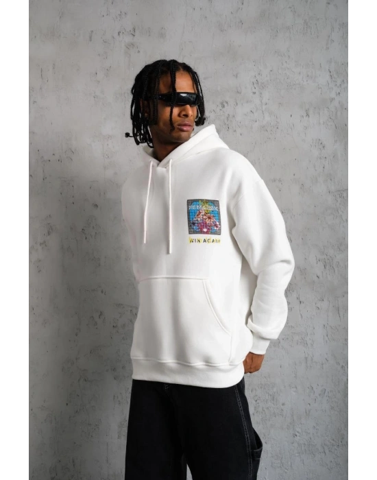 Patel Six Baskılı Kapüşonlu Sweat - Beyaz -