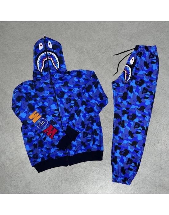 Pubg Bape x Shark Eşofman Takımı - Mavi