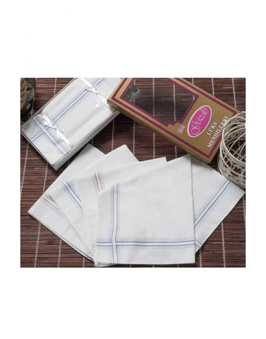 Sarı Kutulu 46x46 cm 12 Adet Kumaş Mendil-GSK 02