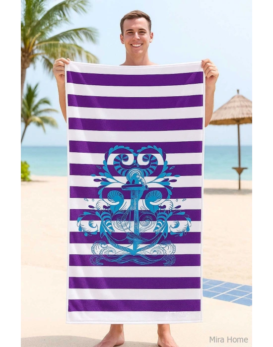 SeaDream Tropikal Desenli Plaj Havlusu 70X140 Cm Çapa