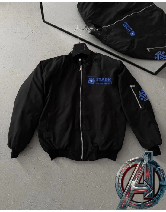 Stark Industries Siyah Bomber Mont  -