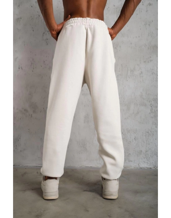 Üç İplik Alt Eşofman Lastikli - Beyaz