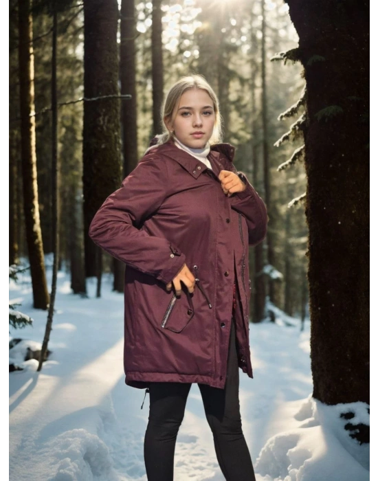 Uzun Kollu Hakiki Deri Ceket - Bordo