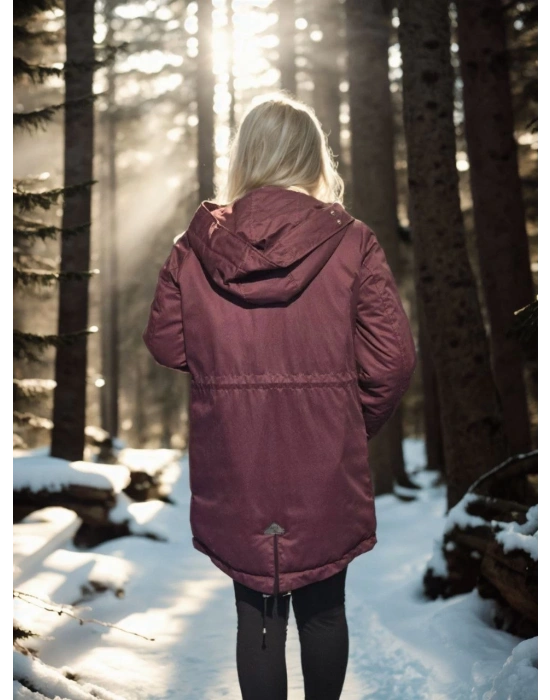 Uzun Kollu Hakiki Deri Ceket - Bordo