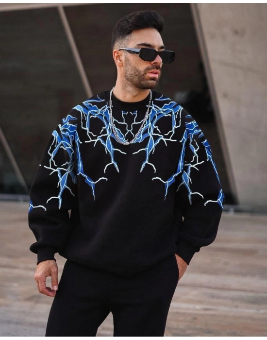 Yıldırım Bisiklet Yaka Sweat - Siyah