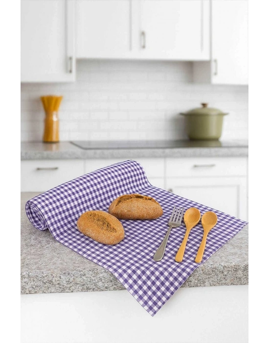 Zefir Desen Sofra Bezi Masa Örtüsü 170 x 170 Cm Lila