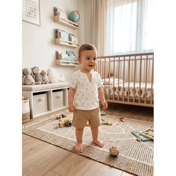 1/4 Yaş Müslin Kumaş Bebek Takımı