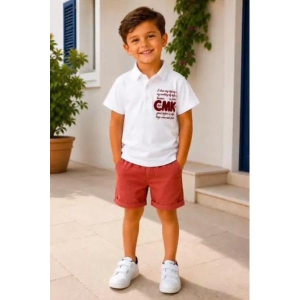2/10 Yaş Keten Tişört Denim Şort Çocuk Takımı