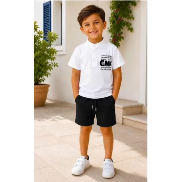 2/10 Yaş Keten Tişört Denim Şort Çocuk Takımı