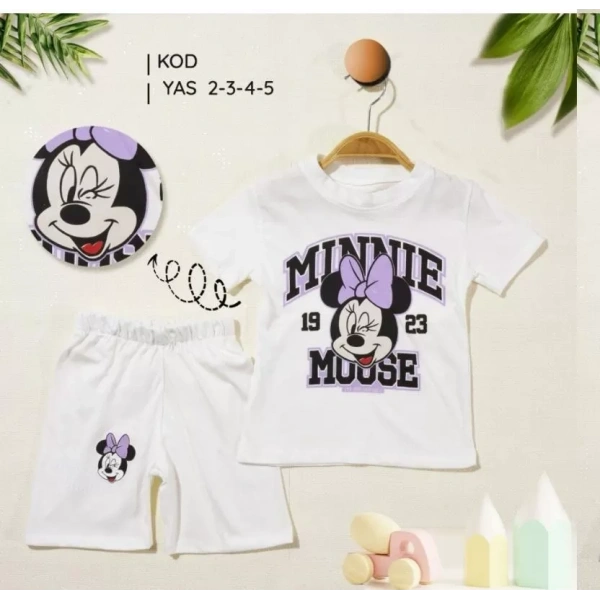 2/5 Yaş Minnie Mouse Baskılı Çocuk Takımı