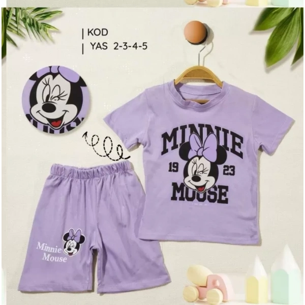 2/5 Yaş Minnie Mouse Baskılı Çocuk Takımı