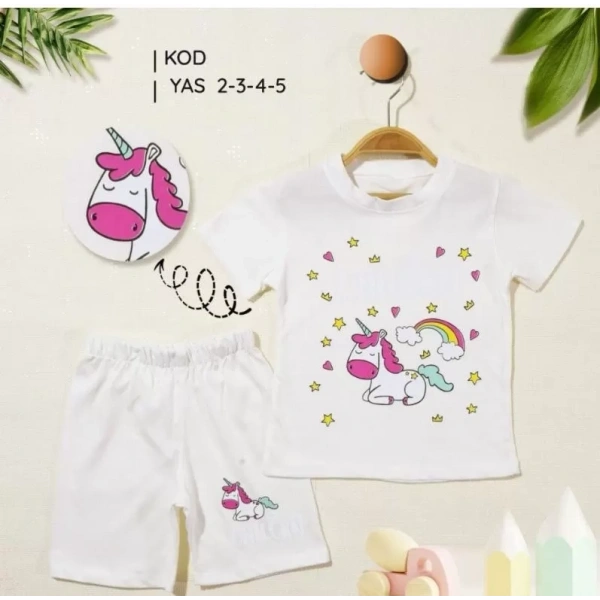 2/5 Yaş Unicorn Baskılı Çocuk Takımı