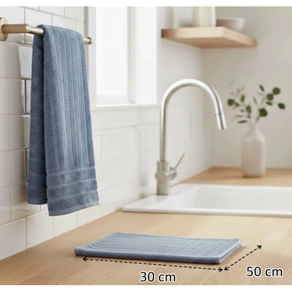 6lı Buklet Dokulu Mutfak ve El Havlusu Seti 30x50 cm Azra