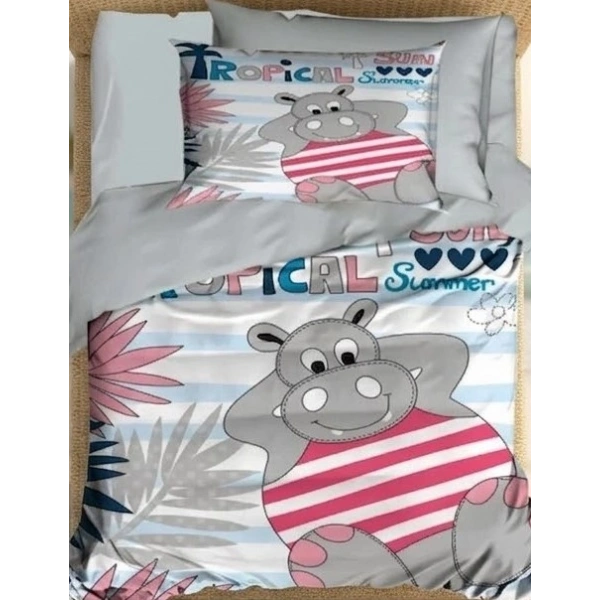 Terleme Karşıtı %100 Pamuklu Tropical Summer Yenidoğan Erkek Bebek Nevresim Takımı