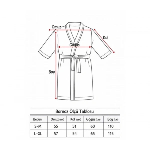 Saf Pamuk Konforu: Kimono Yaka Unisex Termal Kurulama Bornozu
