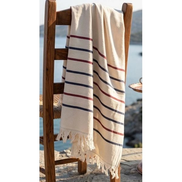 Hızlı Kuruyan, Hafif Tasarımlı Waves %100 Pamuklu Plaj Peştemali (70x150 cm)
