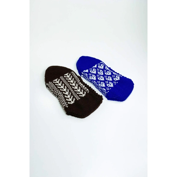 biçomi 2 Çift El Örgüsü Kışlık Şık Kadın Yün Patik Set 11