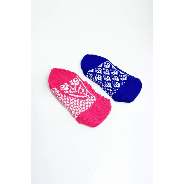 biçomi 2 Çift El Örgüsü Kışlık Şık Kadın Yün Patik Set 12