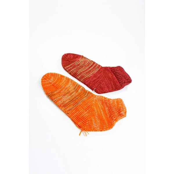 biçomi 2 Çift El Örgüsü Kışlık Şık Kadın Yün Patik Set 15