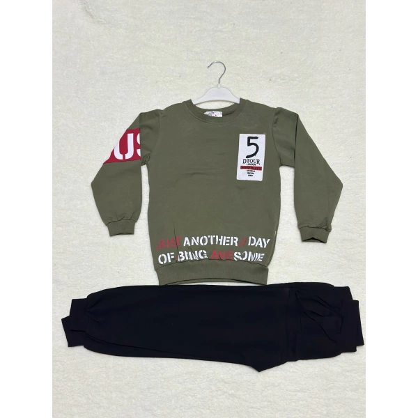 BİÇOMİ 8-9 yaş 5 dtour baskoı alt üst takım haki erkek çocuk takım