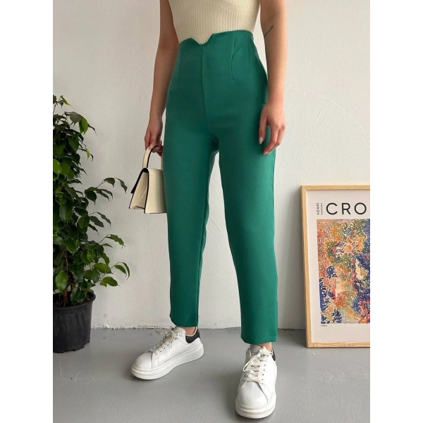 BİÇOMİ Atlas fletolu pantolon petrol yeşili