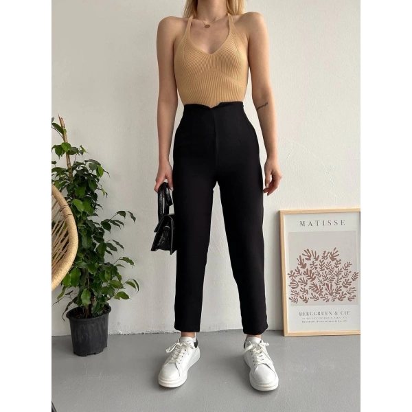 BİÇOMİ Atlas fletolu pantolon siyah