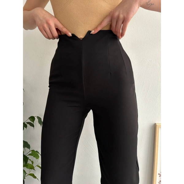 BİÇOMİ Atlas fletolu pantolon siyah