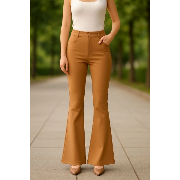 BİÇOMİ Atlas palazzo pantolon kamel