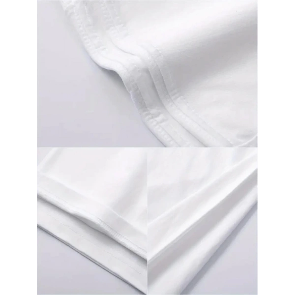 Biçomi Baskılı Oversize Bisiklet Yaka T-shirt - Beyaz