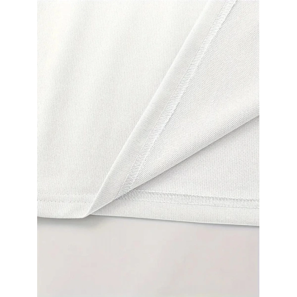 Biçomi Baskılı Oversize Bisiklet Yaka T-shirt - Beyaz