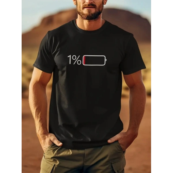 Biçomi Baskılı Oversize Bisiklet Yaka T-shirt - Siyah