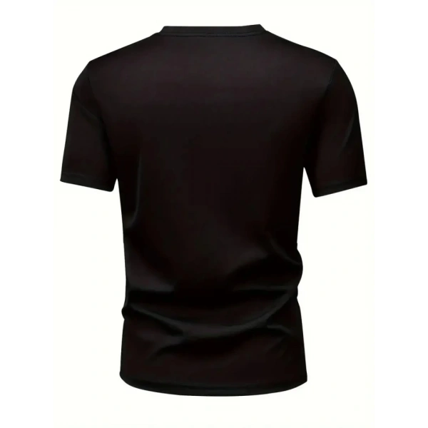 Biçomi Baskılı Oversize Bisiklet Yaka T-shirt - Siyah