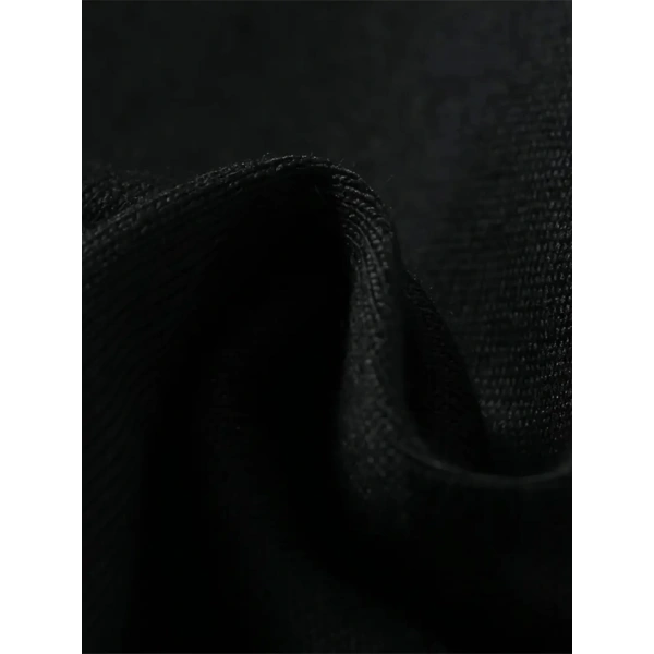 Biçomi Baskılı Oversize Bisiklet Yaka T-shirt - Siyah