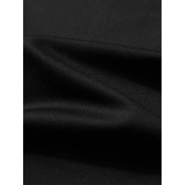 Biçomi Baskılı Oversize Bisiklet Yaka T-shirt - Siyah