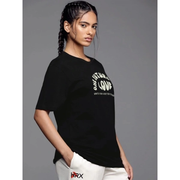 Biçomi Baskılı Oversize T-shirt - Siyah