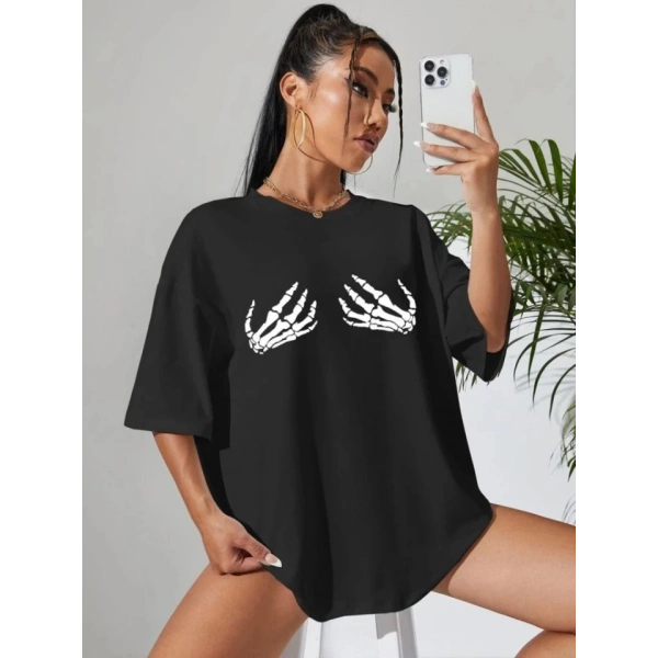 Biçomi Baskılı T-shirt - Siyah