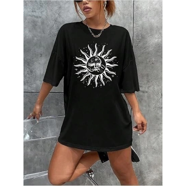 Biçomi Bisiklet Yaka Baskılı T-shirt - Siyah