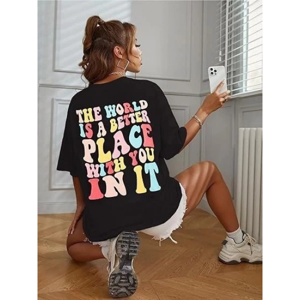 Biçomi Bisiklet Yaka Baskılı T-shirt - Siyah