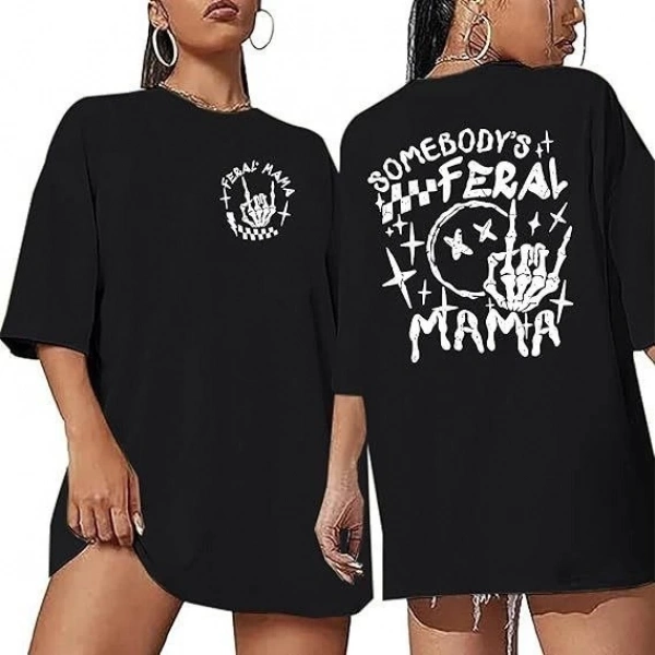 Biçomi Bisiklet Yaka Baskılı T-shirt - Siyah