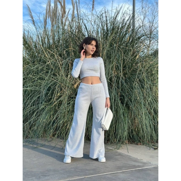 BİÇOMİ Bol paça altüst takım gri w1197