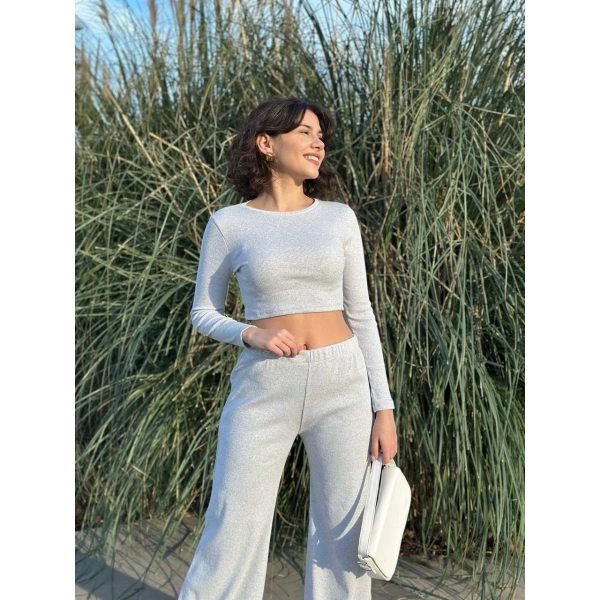 BİÇOMİ Bol paça altüst takım gri w1197